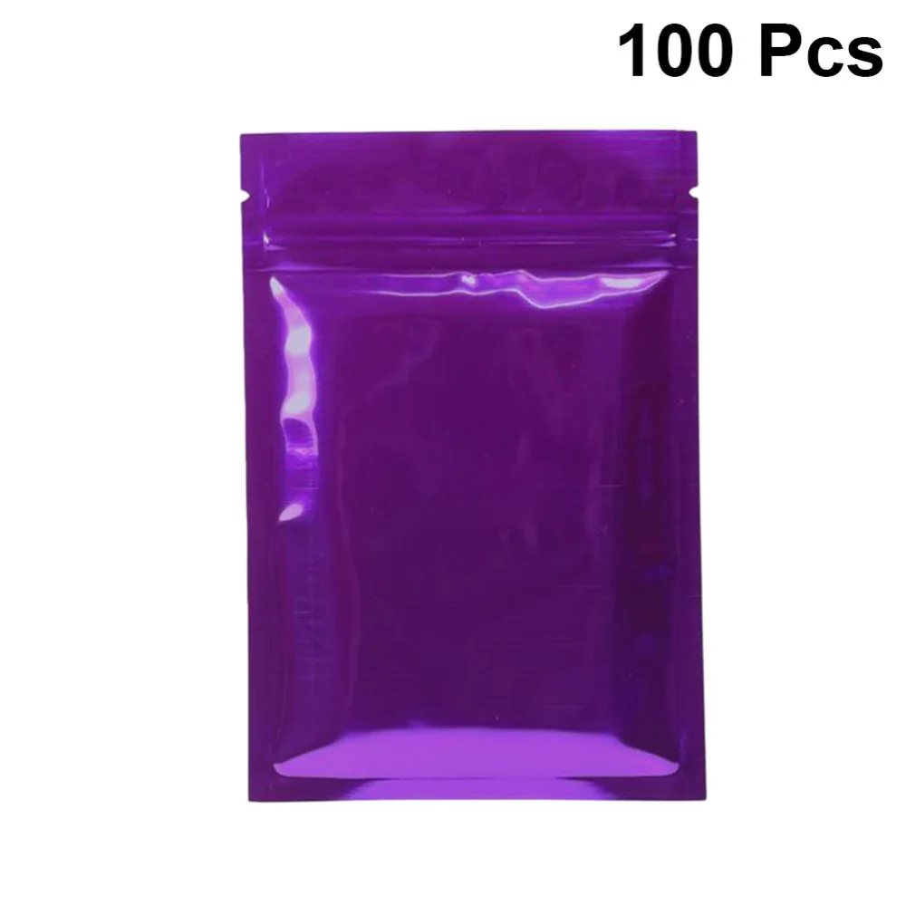 100 шт Упаковочные пакеты из алюминиевой фольги закрывающиеся на молнии