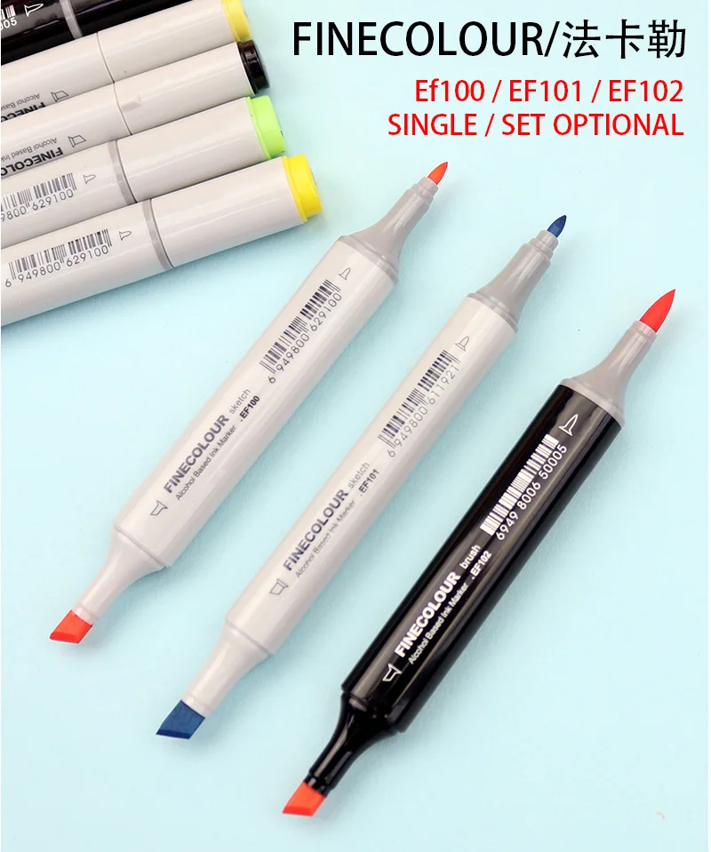FINECOLOUR художественные маркеры двуглавый EF100/EF101/EF102 240/160/480 цвета художника эскиз спиртовой основе маркеры для анимационной манги