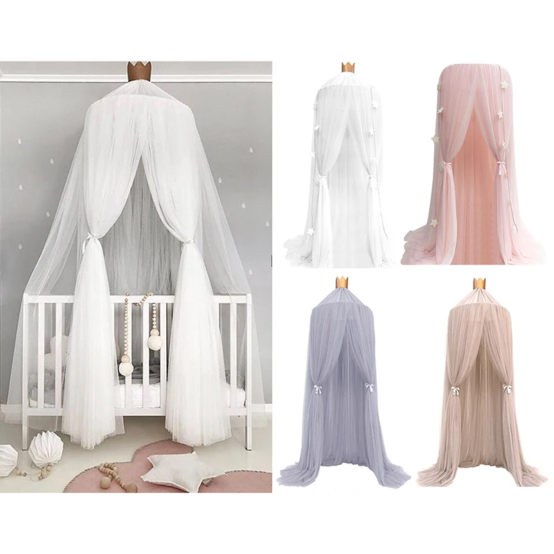 

6 Colors Hanging Kids Baby Bedding Dome Bed Canopy Cotton Mosquito Net Bedcover Curtain For Baby Kids Reading Playing Home Decor