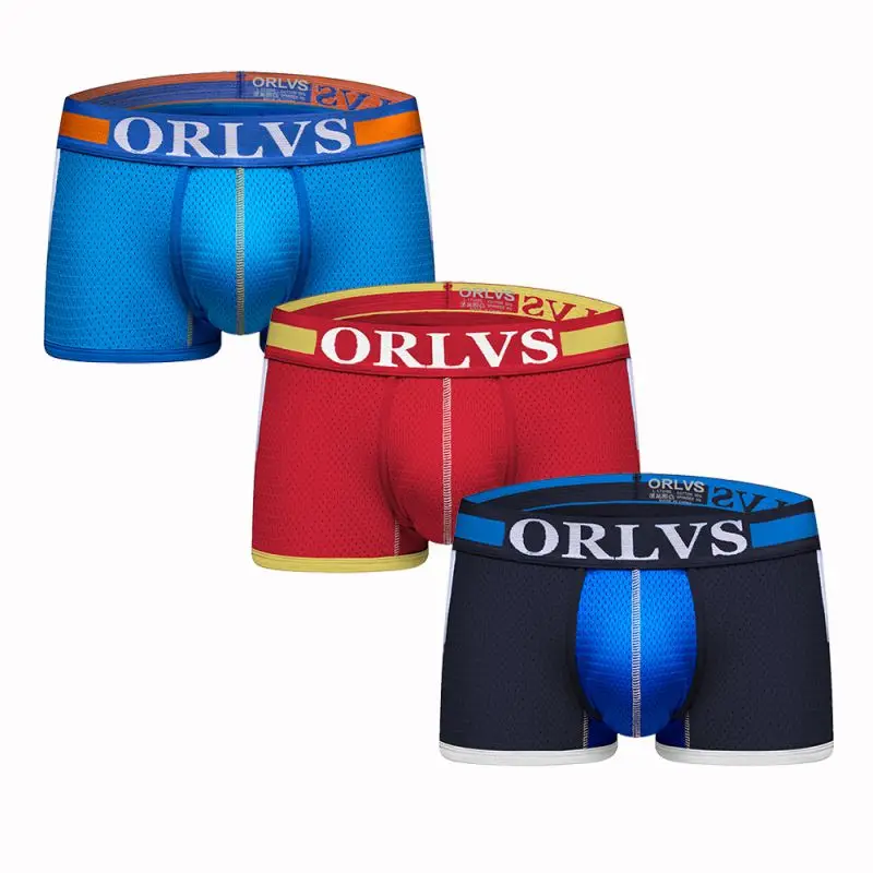 

Panties Men Letter Boxer Sexy Mesh Breathable Patchwork Boxer Underwear