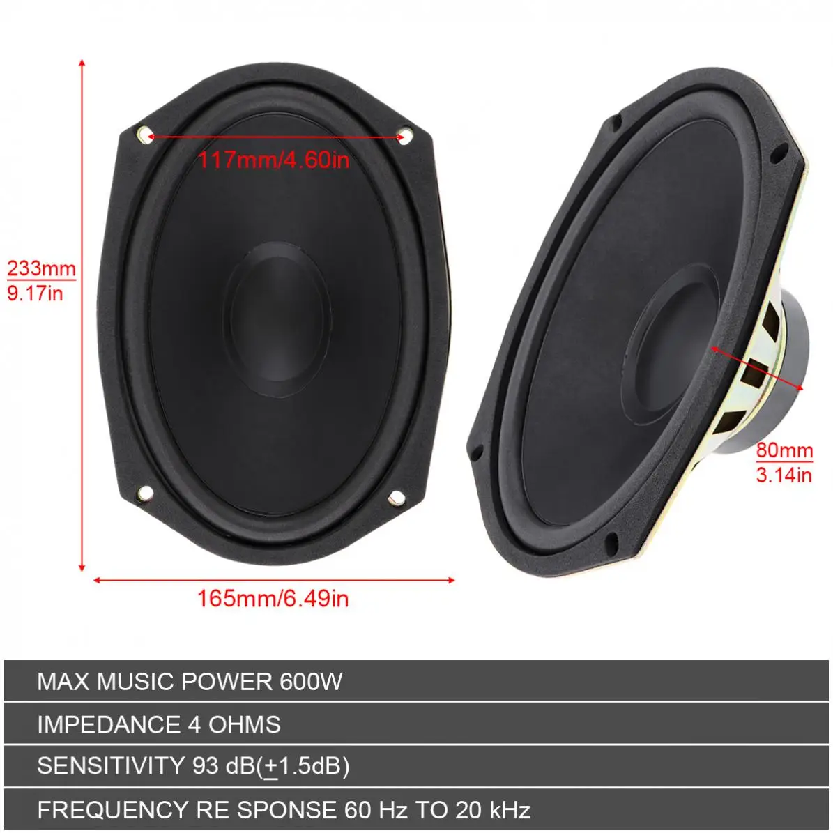 1 шт. 6x9 дюймов 600 Вт автомобильный коаксиальный динамик Автомобильная дверь авто