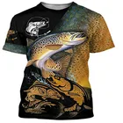 Мужская летняя футболка с 3D-принтом, для рыбалки, для мужчин и женщин, Повседневная футболка, модная трендовая футболка, 2021