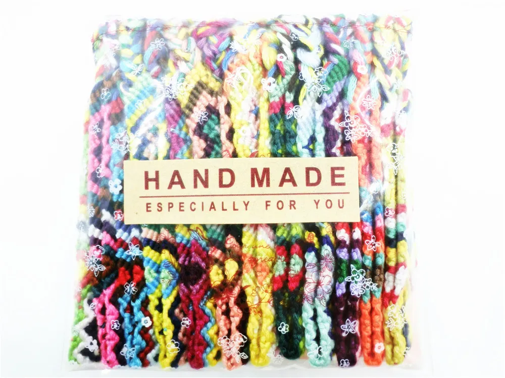 AMIU 12pcs Bohemian Weave Cotton Friendship Bracelet Brazilian Woven Rope String Handmade Bracelets Packing Sets For Women Men | Украшения