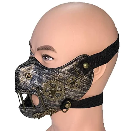 Мужская/Женская Ретро Готическая зимняя кожаная маска в стиле стимпанк косплей
