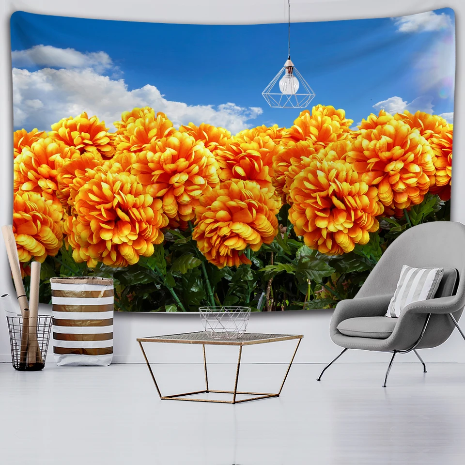 Красочные цветочные растения гобелены Лаванда Подсолнух дикие с цветами