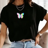 2020 new arrival butterfly reflective cool print t shirts women ins fashion o neck short sleeve tees summer slim ladies tops