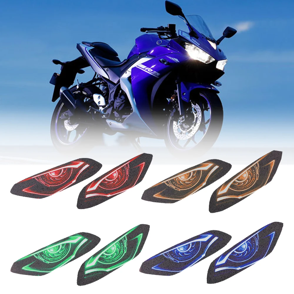 Pegatinas decorativas para faros de motocicleta, calcomanía de protección de carenado 3D para YAMAHA YZF-R3 YZFR3 YZF R3 2018 2019 2020