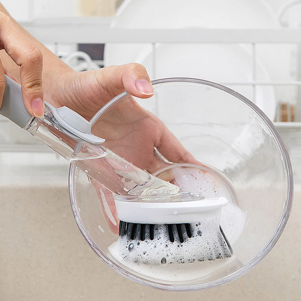 Щетка для мытья губка щетка плитки с дозатором жидкого мыла диспенсер скруббер