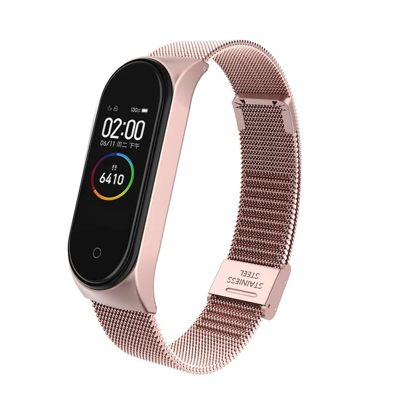 Rovtop умный браслет на запястье ремешок для Xiaomi mi 3 4 Band металлический из
