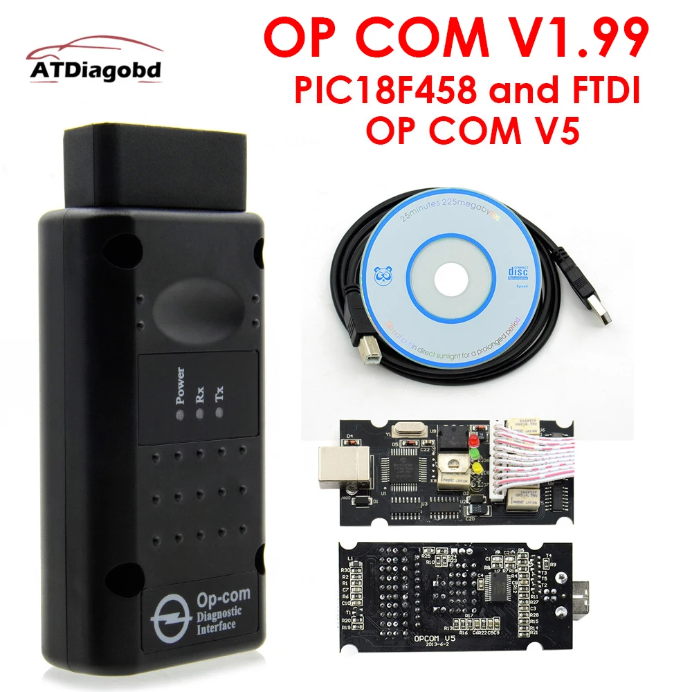 2021 v1.99 OPCOM V1.95 Профессиональный диагностический инструмент для Opel OP COM с PIC18F458
