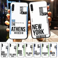 travel world air ticket phone case for samsung galaxy a s note 10 7 8 9 20 30 31 40 50 51 70 71 21 s ultra plus