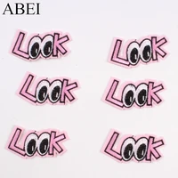 50pcslot eye letter embroidery patches letters clothing decoration accessories diy iron heat transfer applique patch clothes