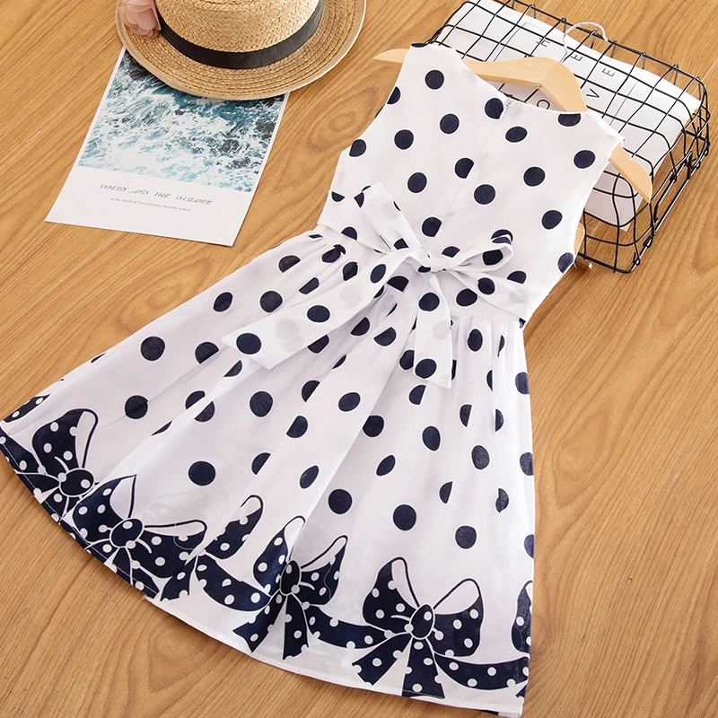Summer Girl Clothes Kids Dresses For Girls Polka Dots Casual Vest Dress Baby Party School Wear Children Princess | Детская одежда и