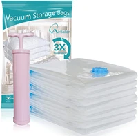 123pcs durable vacuum storage bag home organizer transparent border foldable clothes seal more space save compression travel