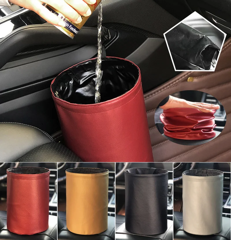 

Waterproof Car Folding Trash Garbage Can Hanging Mount Compression Storage Dustbin Auto Interior Organizer Car Accessories