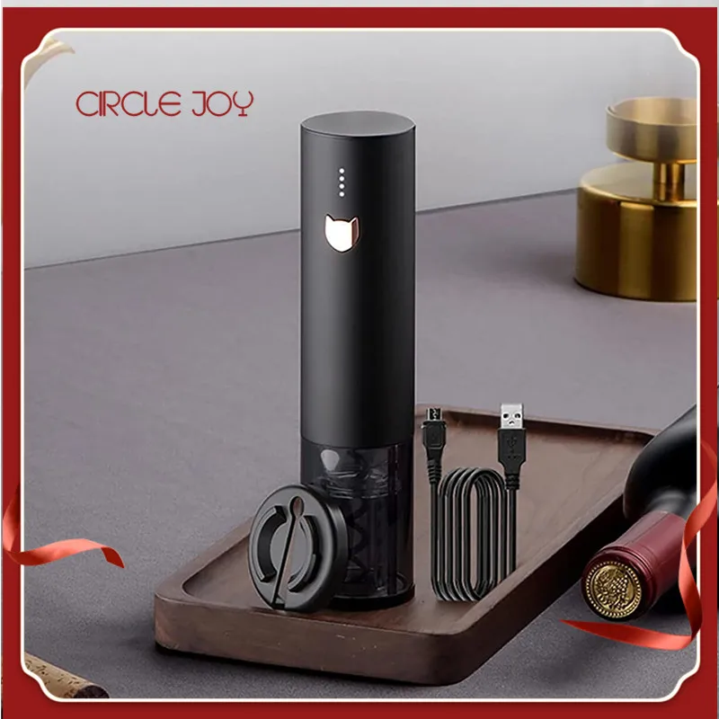 

CIRCLE JOY Electric Wine Opener 3-in-1 Fully-Automatic USB Rechargeable Electric Wine Opener with Foil Cutter Kitchen Party