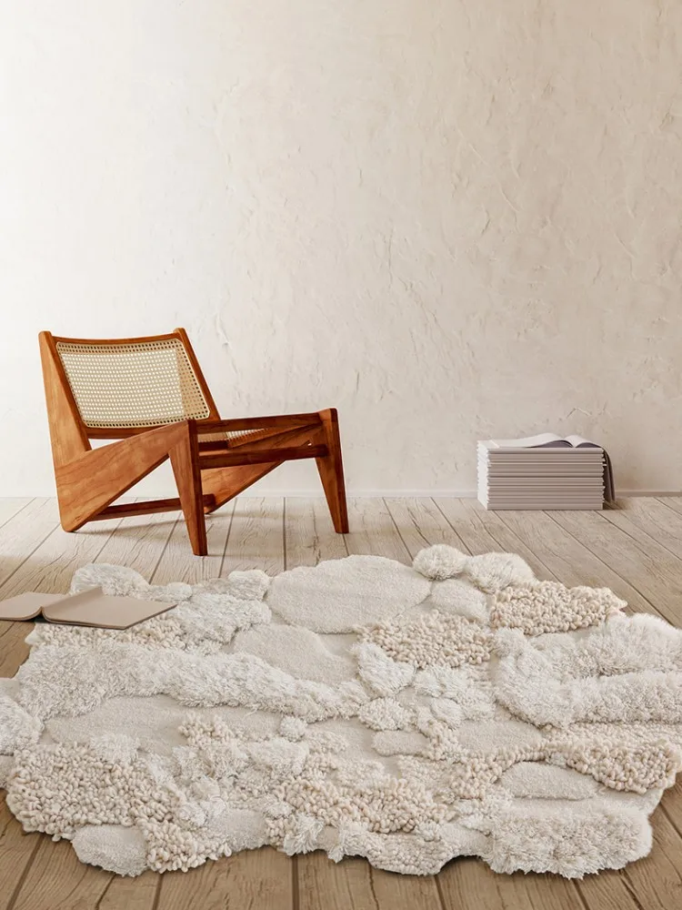 Шерстяной 3D ковер ручной работы в стиле пост-модерн прикроватный скандинавском