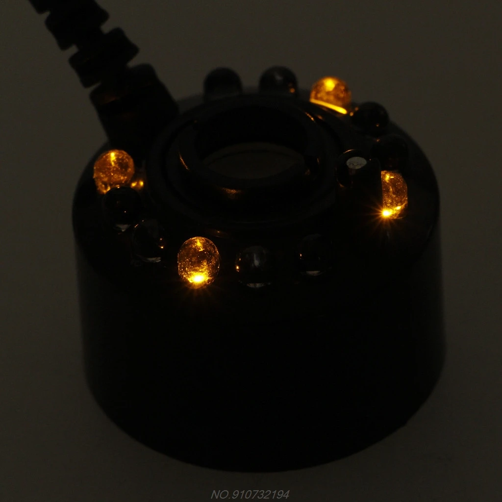 

Ultrasonic12-LED Pond Mist Maker Fogger Water Fountain 3-Color Light EU Plug N19 20 Dropshipping