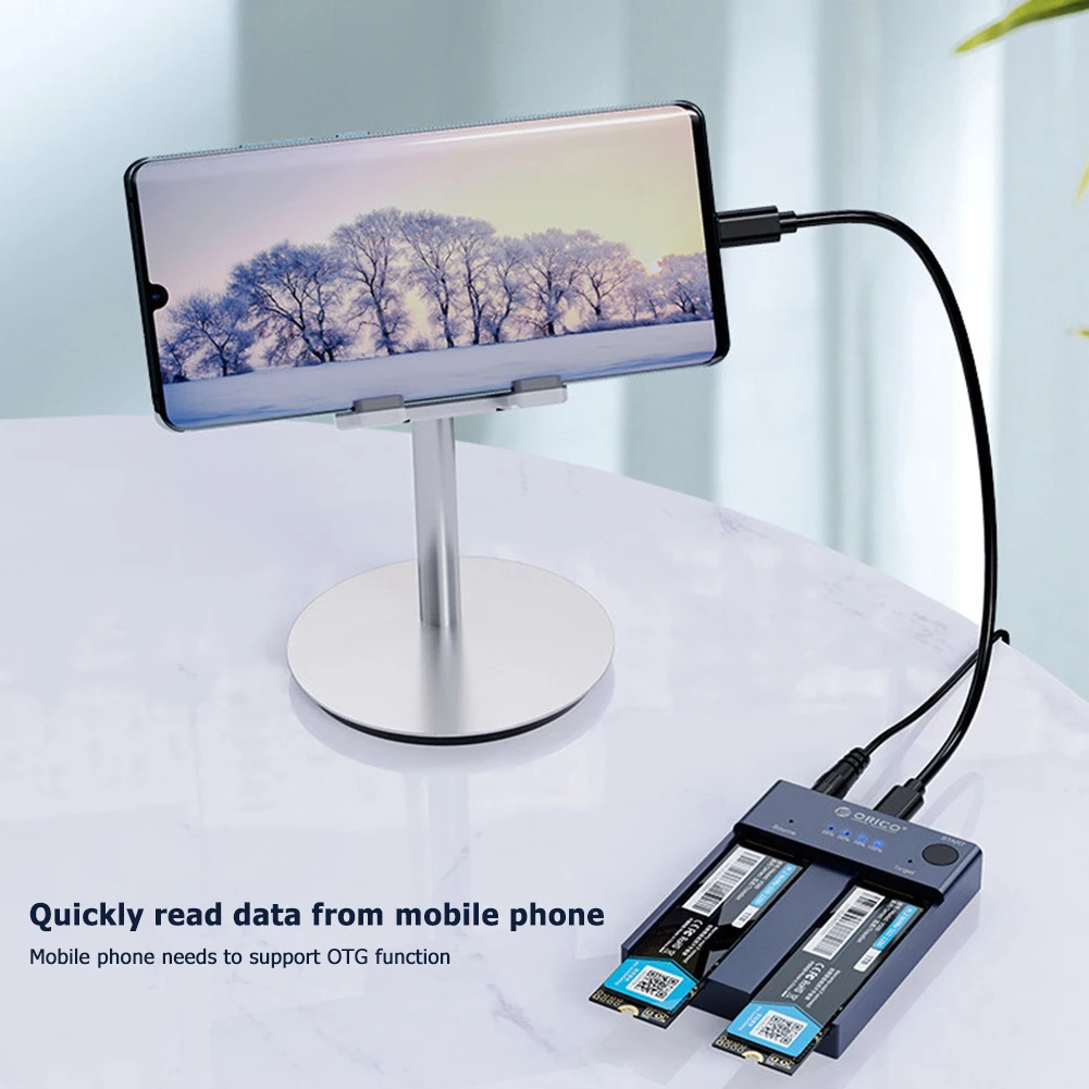 Gamer Computer Laptop Desktops Accessaries Supplies Dual Bay M.2 NGFF NVMe SSD Dock 10Gbps USB 3. 1 Type-C Docking Station