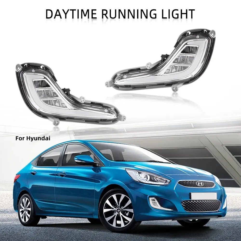 Головной светильник для Hyundai Solaris Accent 2010 2013 led drl Габаритные огни s туман головной