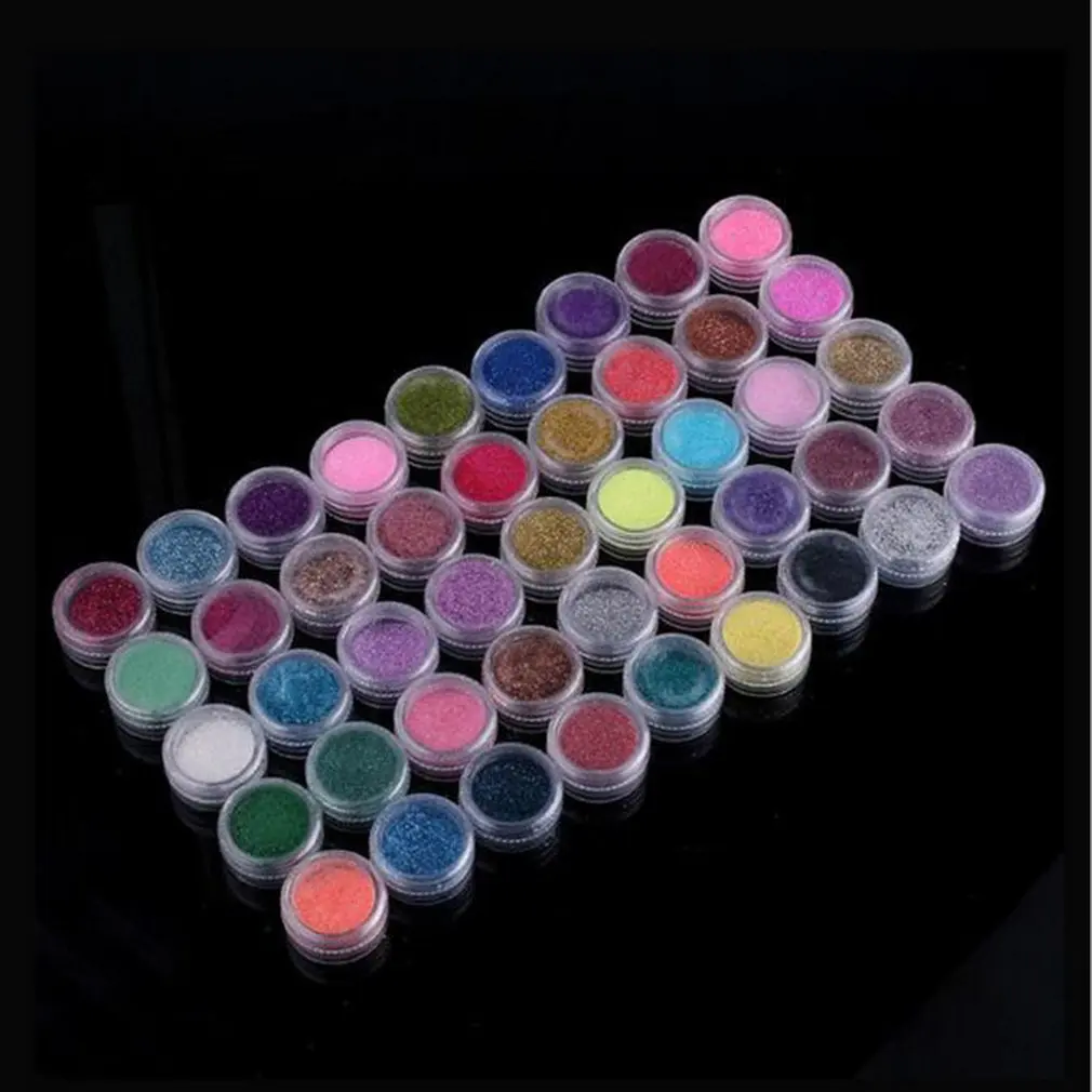 45Pcs / Set Mixed Design Nail Art Glitter Sparkly Beauty Decoration Powder Dust For Uv Gel Acrylic |