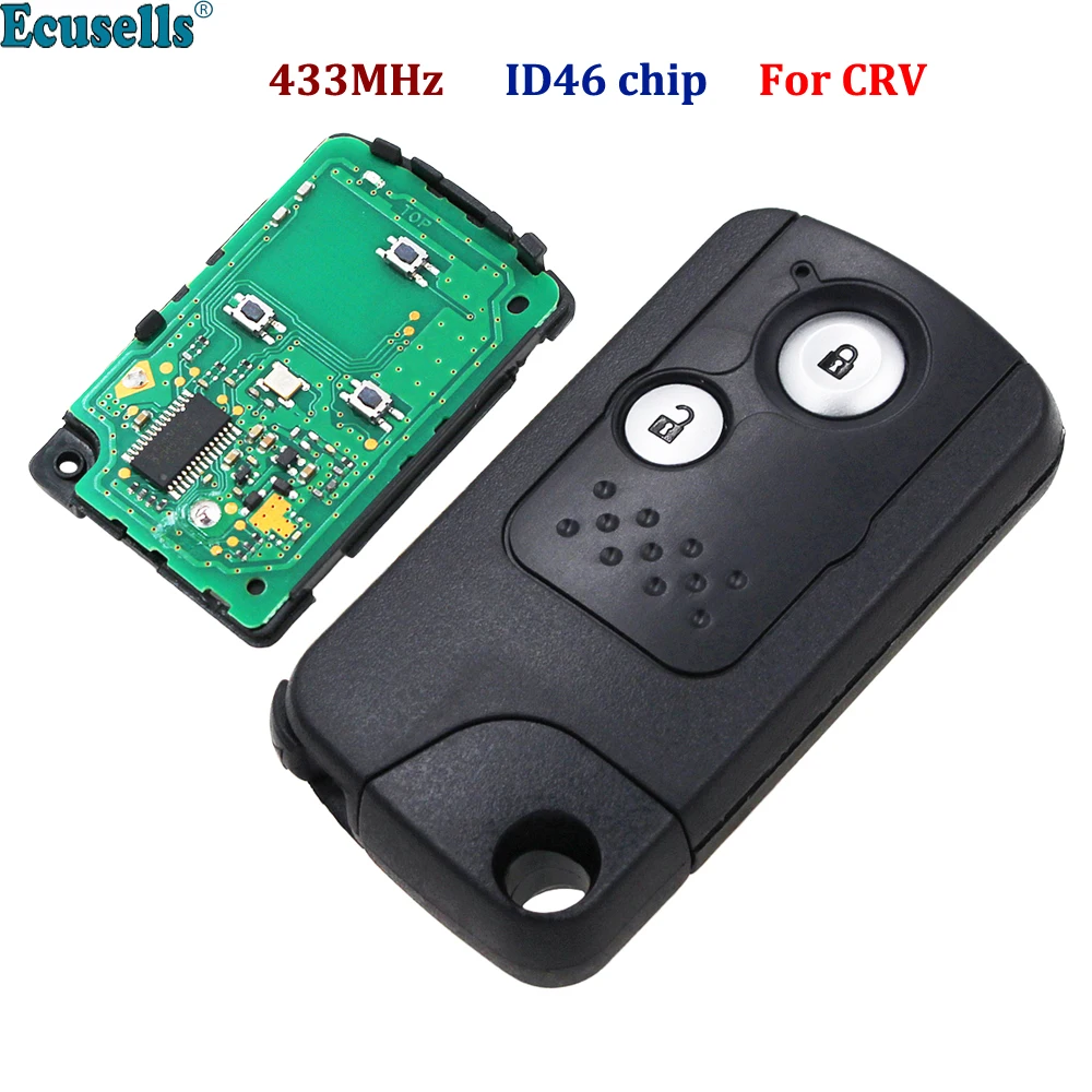 2 кнопочный умный дистанционный ключ 433 МГц с чипом ID46 PCF7945 для Honda CR V CRV|Ключ от
