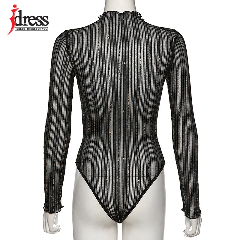 Женский комбинезон IDress Осенний/Зимний в полоску с o образным вырезом|overalls for