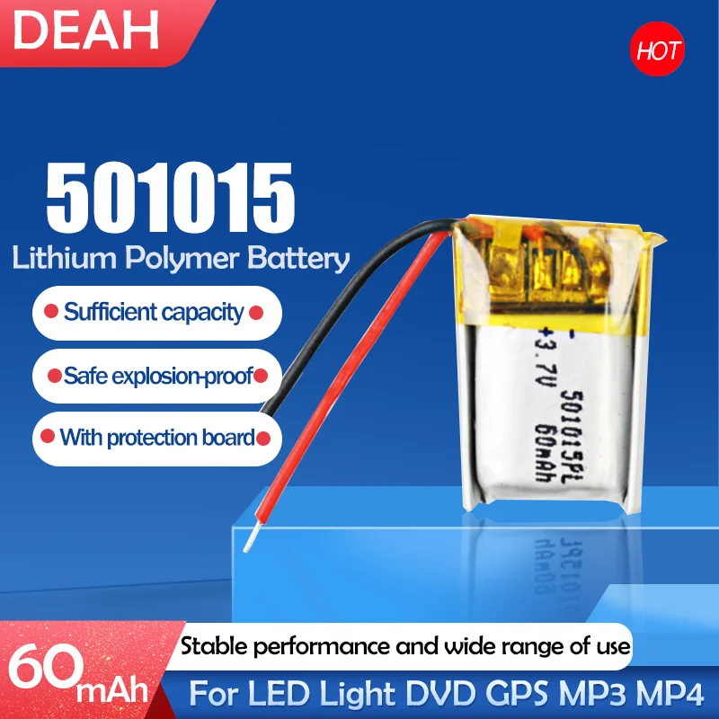 Наушники Bluetooth 501015 60 мА · ч 3 7 в литиевая полимерная аккумуляторная батарея для