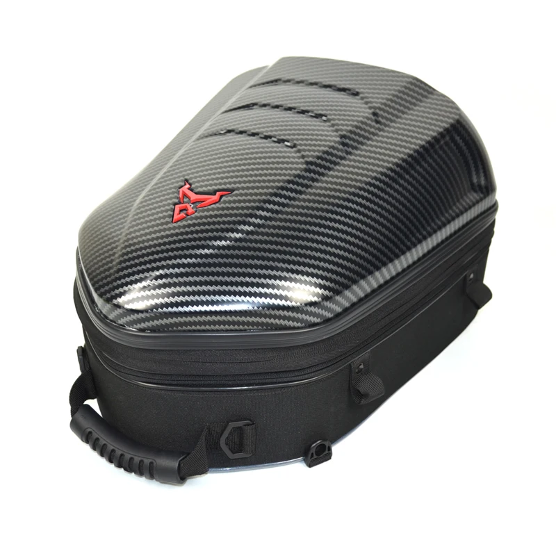 

Hard Shell Motorcycle Tail Bag Waterproof Motorbike Rear Back Seat Bag Rider Moto Helmet Backpack Bags High Capacity handle Bags