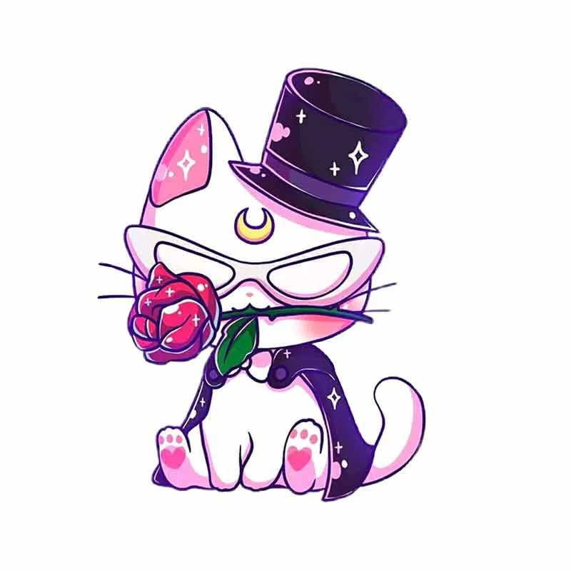

Interesting Sailor Moon Cat Car Decals Bumper Window Stickers Fashion Body for Waterproof Decal PVC13cm X10cm