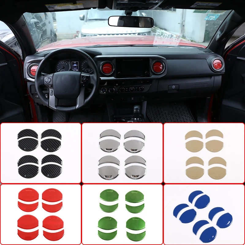 

Carbon Fiber Car Center Console Dashboard Air Condition Vent Outlet Cover Trim Stickers For Toyota Tacoma 2016-2020 Accessories