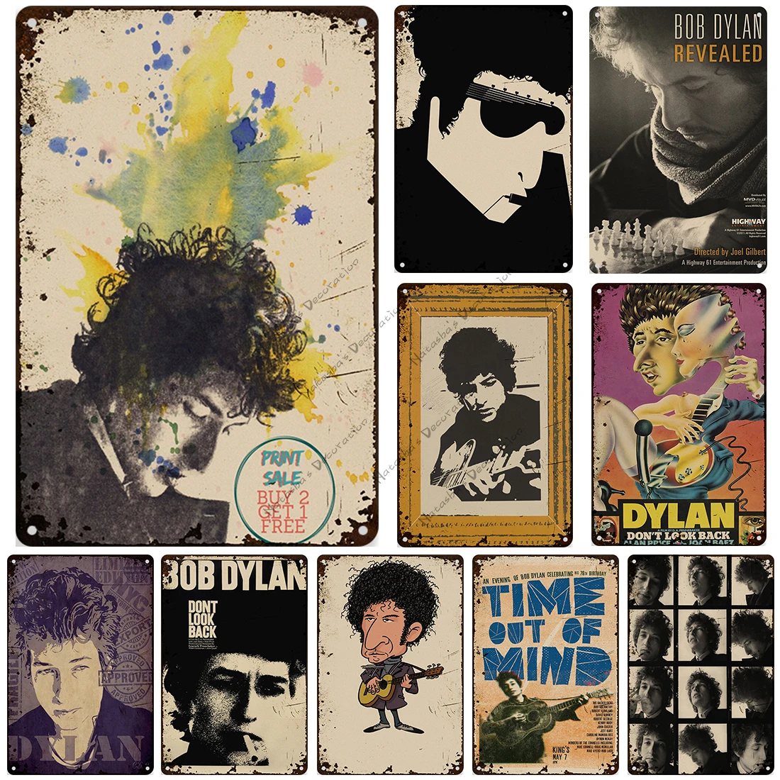 

Bob Dylan Metal Sign Rock Folk Music Retro Sign Vintage Poster Garage Cafe Pub Decorative Plate Metal Plaque Bar Wall Tin Sign