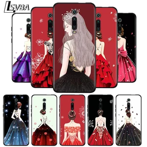 Beautiful evening dress Girl Silicone For Redmi 9C 9T 9I 9AT 9A 9 8A 8 7A 7 6 A 5 A 4X Prime Pro Plus Black Soft Phone Case
