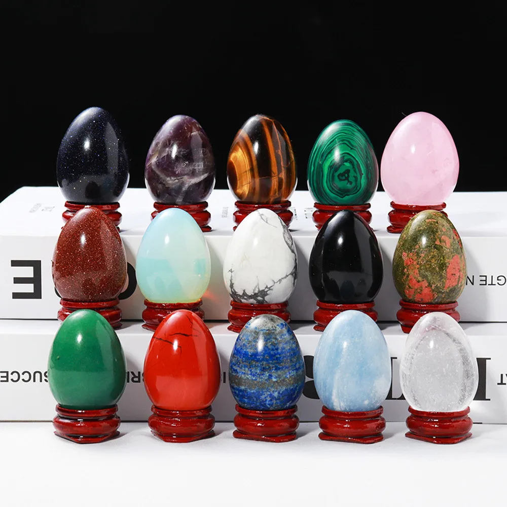 

40X30mm Yoni Egg Natural Stones with Base Green Aventurine Jade Hand Polished Healing Decor Gift Crystal Quartz Ornament