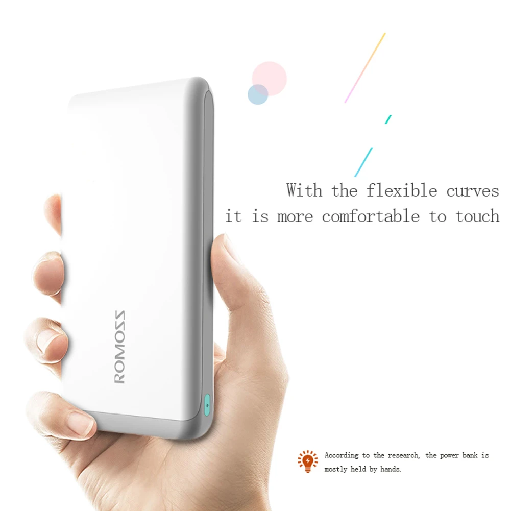 ROMOSS Arrow 20 power Bank 20000 мАч 2.1A Быстрая зарядка литий-полимерный двойной USB внешний банк для Apple iPhone 7 Plus для Xiaomi