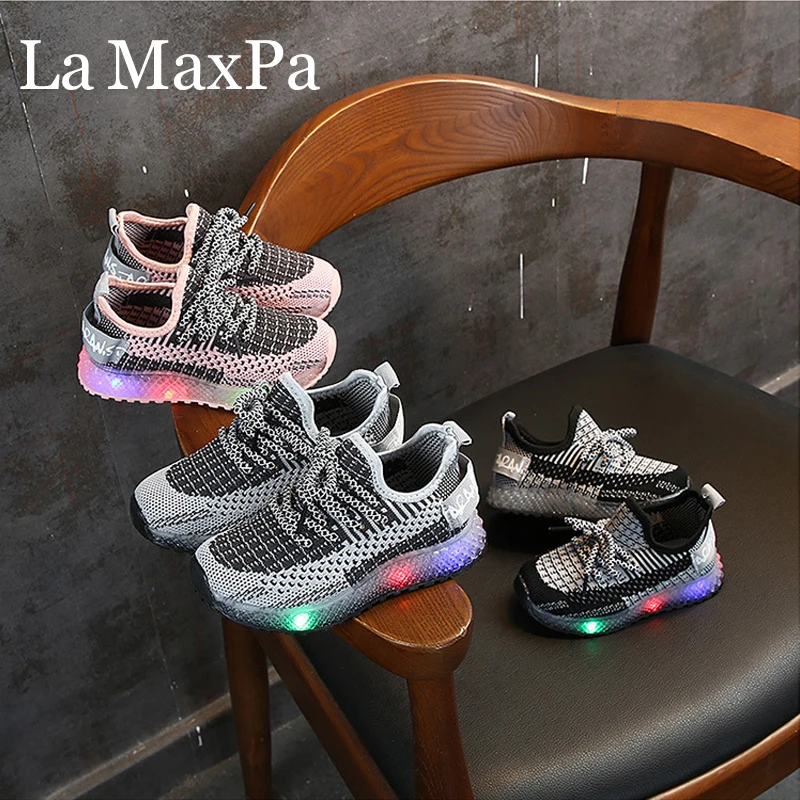 2020 новые летние кроссовки для мужчин со светящейся Для мальчиков ясельного