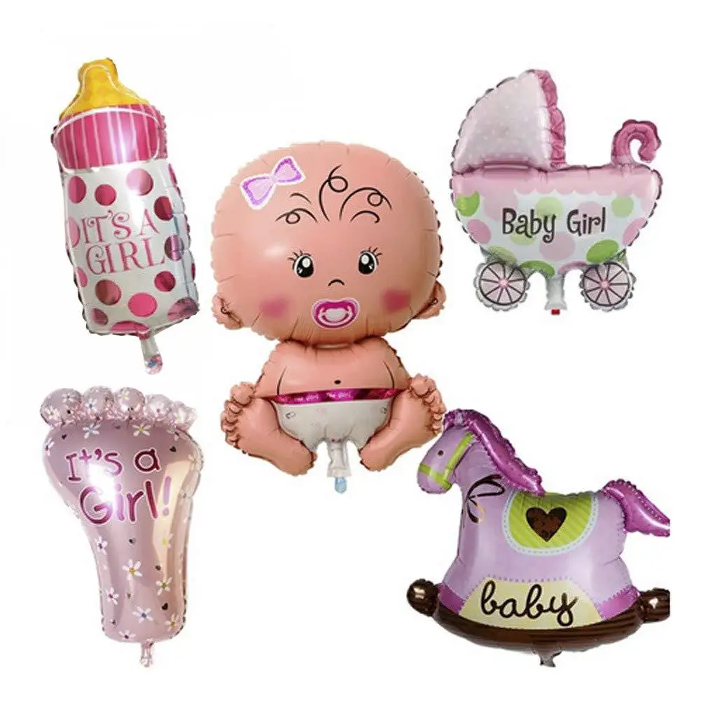 

5pcs Baby party balloon Aluminum Foil Balloon Birthday Party Balloon Party Decoration Pink Blue birthday decoration