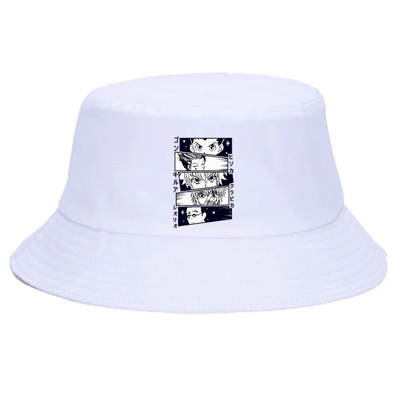 

Kawaii Hunter X Hunter Printed Summer Hat Women Men Panama Bucket Cap The Design Flat Visor HaKillua Zoldyck Anime Fisherman hat