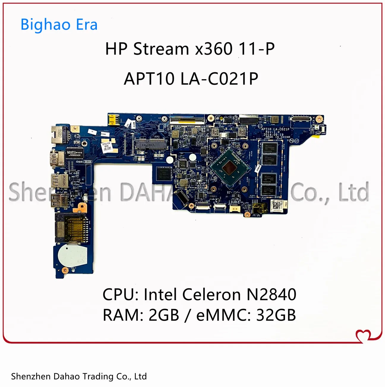 

For HP Stream X360 11-P 11-P010CA Laptop Motherboard APT10 LA-C021P With Intel N2840 CPU 2GB-RAM 32G-eMMC 794299-501 795736-501