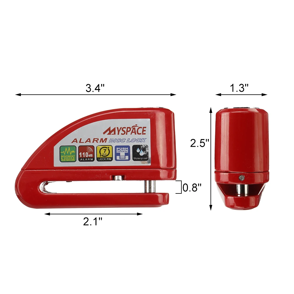 

110DB Motorcycle Lock Motorcycle Scooter Disc Brake Lock Motor Bicycle Anti-theft Motorcycle Wheel Disc Brake Lock Bike Alarm