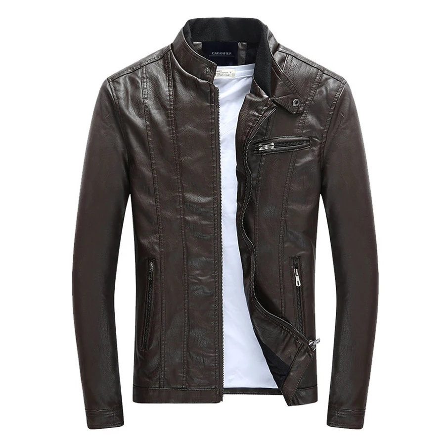 Мужская куртка из ПУ пальто мотоциклетные Искусственная кожа Размеры M-3XL Для