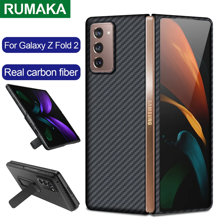 Чехол для Samsung Galaxy Z Fold2 Fold 2 5G ультратонкий задний из чистого углеродного волокна