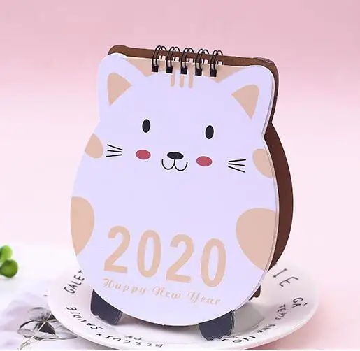 Cat 15cm x 13cm 7-,12 каваи Настольный календарь животное мышь Кот медведь стол календаарио подарок на день рождения школьные офисные канцелярские принадлежности - Цвет: Cat 15cm x 13cm