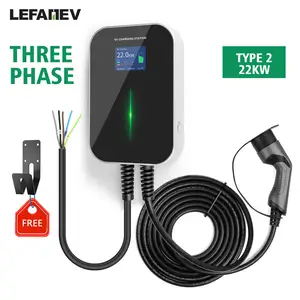 32a 3phase evse wallbox ev charger electric vehicle charging station type 2 socket iec 62196 2 22kw for audi for volkswagen free global shipping
