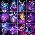 Набор для алмазной живописи Disney 5D, мозаика с фиолетовыми бабочками, наборы для вышивки крестиком, полное искусство, с животными, домашний декор, подарок