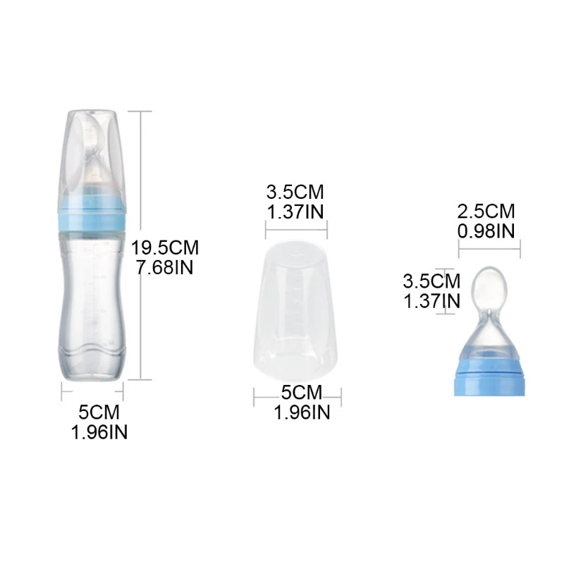 

50LE 120ml Newborn Feeding Bottle Silicone Squeeze Feeding Spoon Rice Cereal Bottle