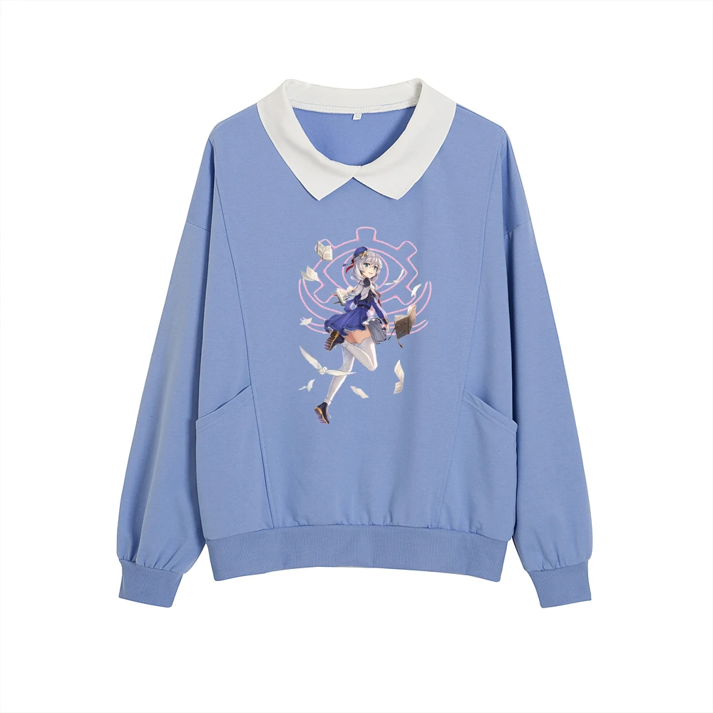 Anime Girl Sweatshirt Oversize Harajuku Cotton Hoodie Spring Autumn Women Kawaii Sweetshirt for Girls Ulzzang Hoodie with Pocket