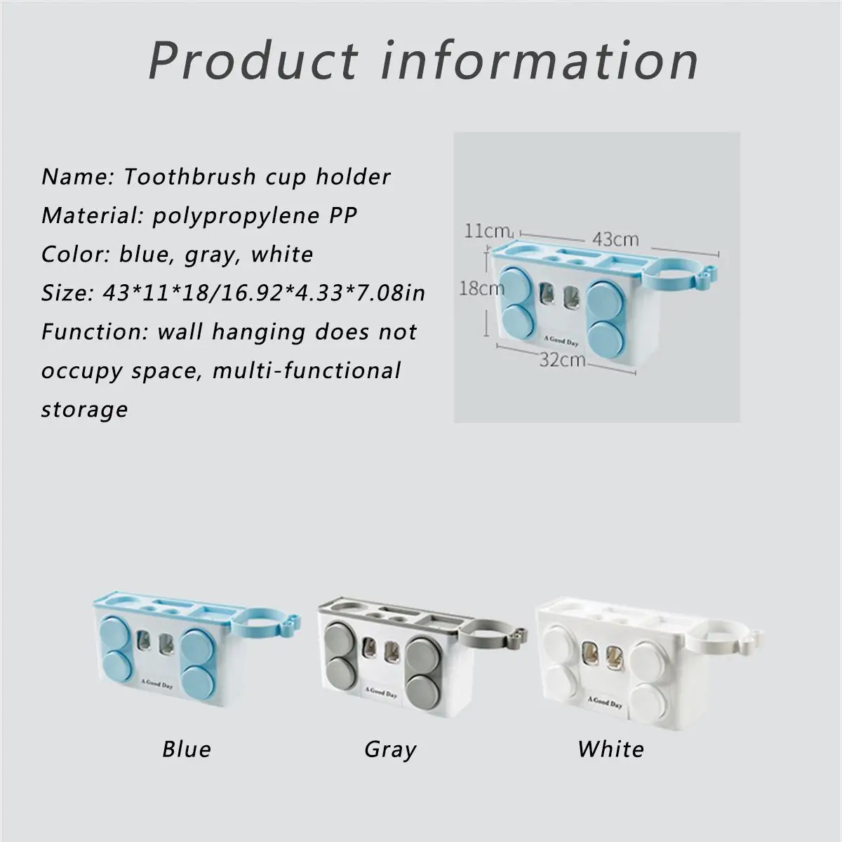 

Bathroom Toothbrush Toothpaste Holders Toothpaste Squeezing Rack Home Wall Suction Bathroom Toiletries Storage Rack With 4 Cups
