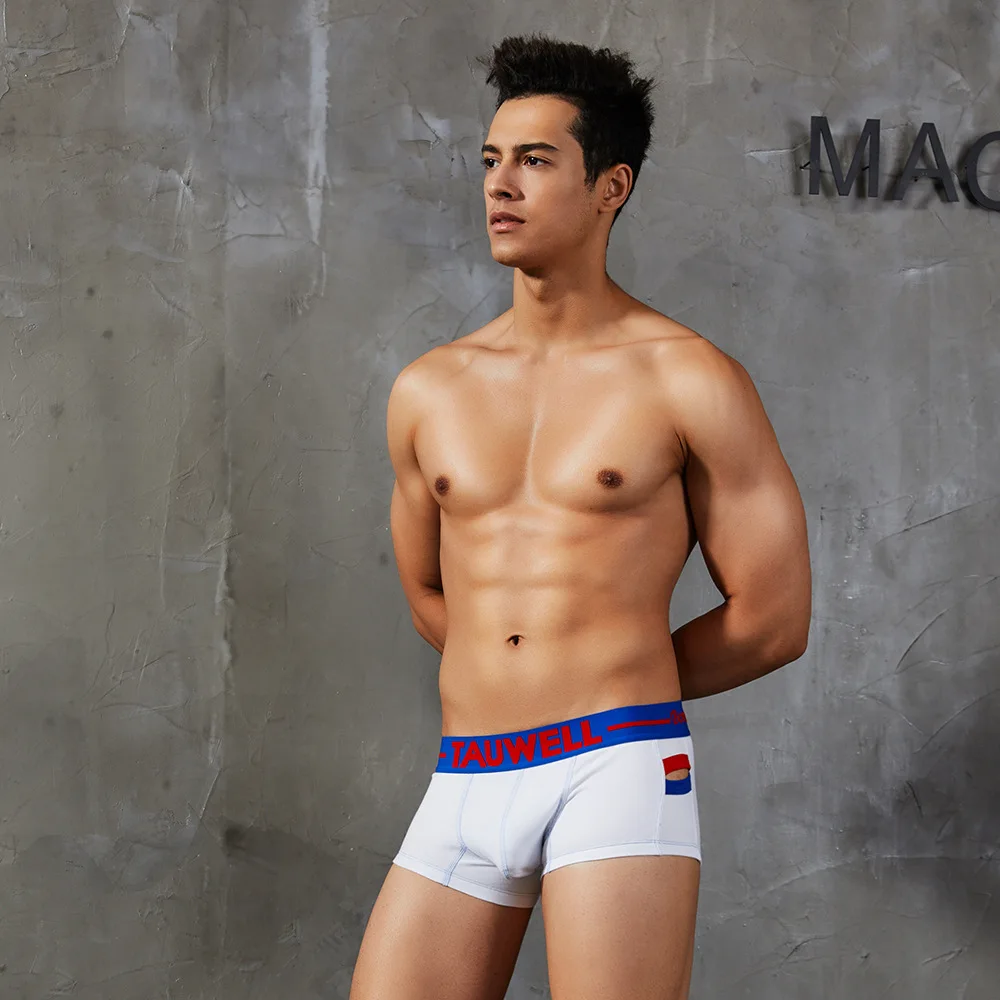TAUWELL Men's Underwear Boyshort Trend Cotton Breathable Fashion U-pouch Bag Push Up Sexy Youth Personality Boxers | Мужская одежда