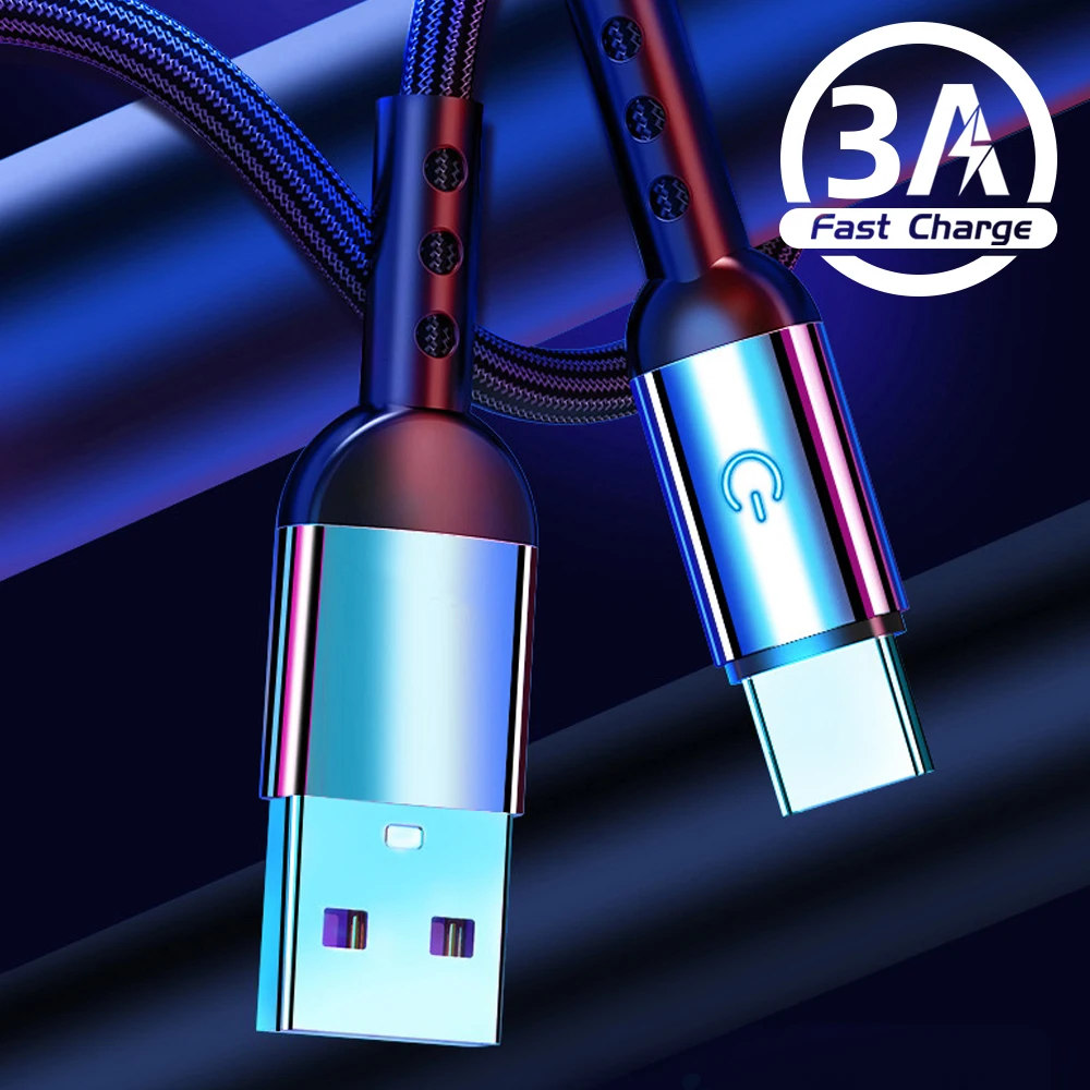 USB Type-C Cable 1.2m 3A Fast Charge Cord C Quick Charging For Smartphone Tablet Type Charger Nylon Usbc Data Wires | Мобильные